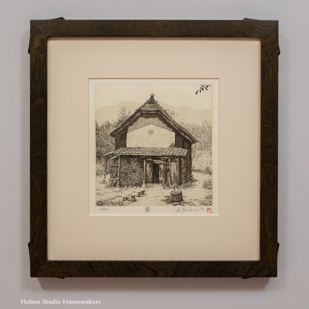 Framed etching by Norakane